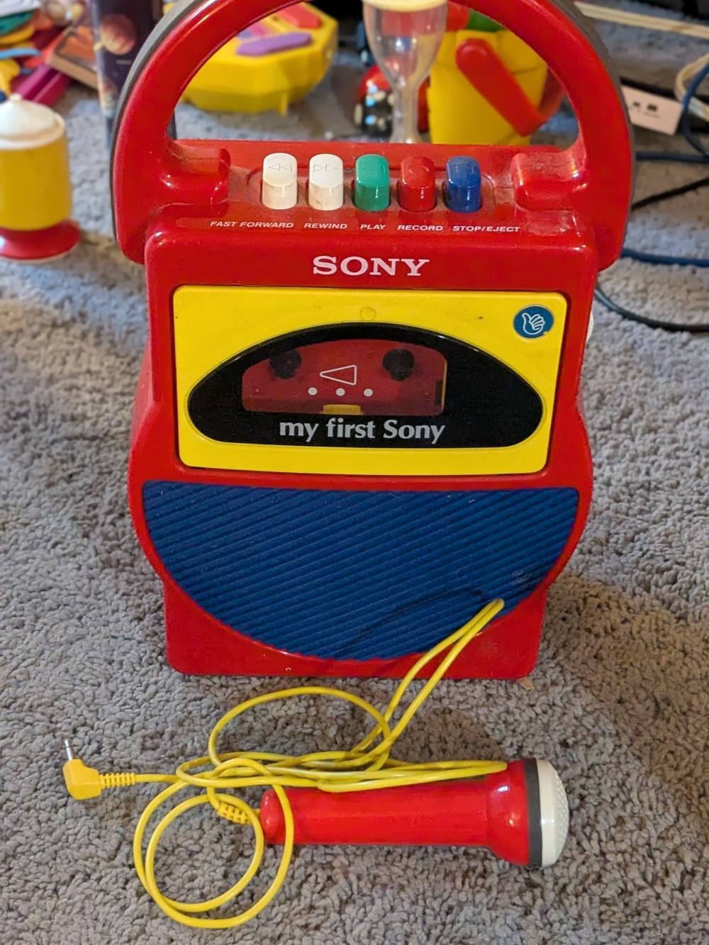 Vintage My First Sony Cassette Player w/ Original Microphone - Tested, Works